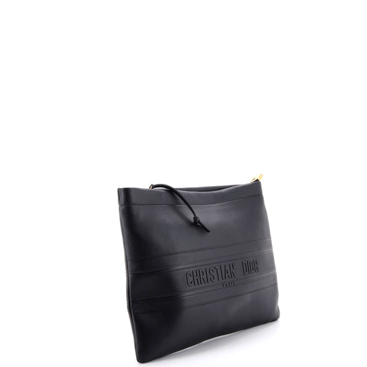 Christian Dior DiorDouble Zip Pouch Leather Medium