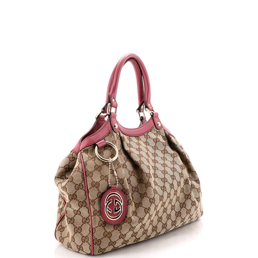Gucci Sukey Tote GG Canvas with Leather Medium