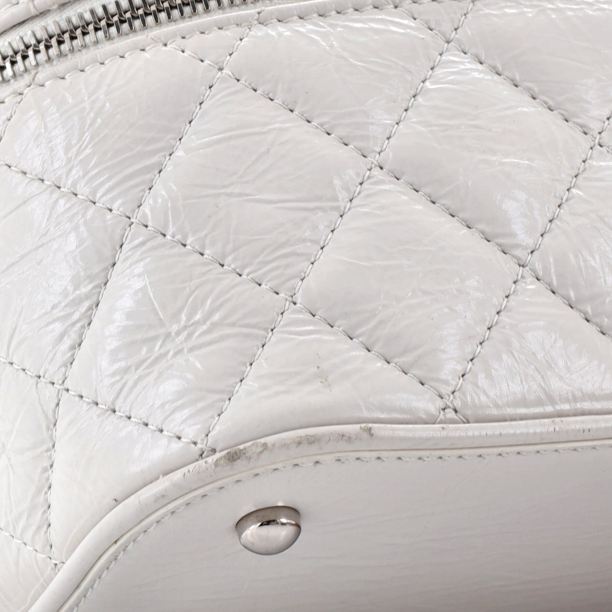 Chanel Zip Around Flap Backpack Quilted Crumpled Calfskin and PVC Small