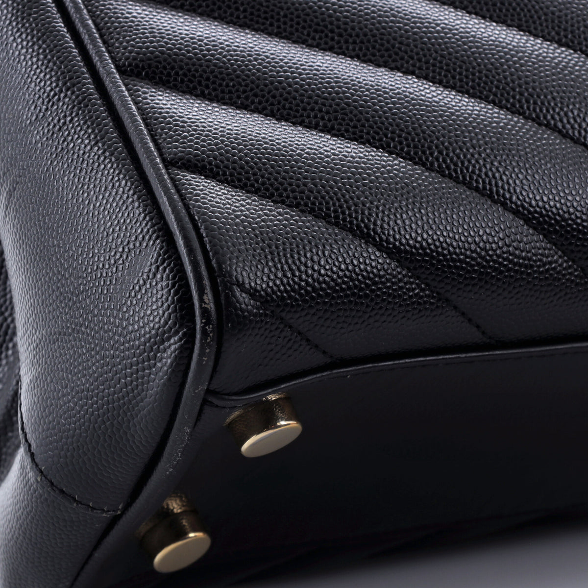 Saint Laurent Classic Monogram Shopper Matelasse Chevron Leather Large