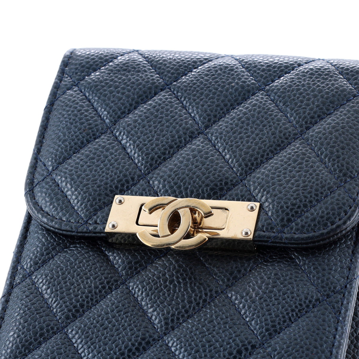 Chanel Golden Class Phone Holder Crossbody Bag Quilted Caviar