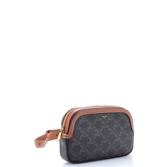 Celine Camera Bag Triomphe Coated Canvas Small