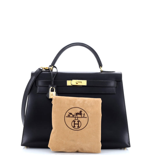 HERMESケリー ブラック ボックスカーフ 32