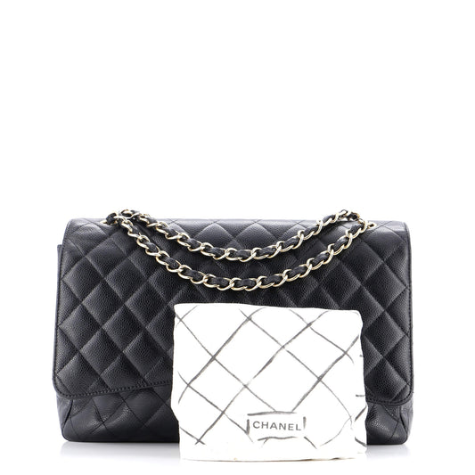 【マキシサイズ】CHANEL キャビアスキン ショルダーバッグ
