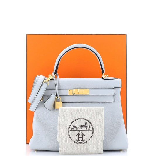 HERMESケリー ブルークレマンス 28