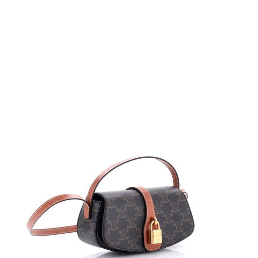 Celine Tabou Clutch with Strap Triomphe Coated Canvas None