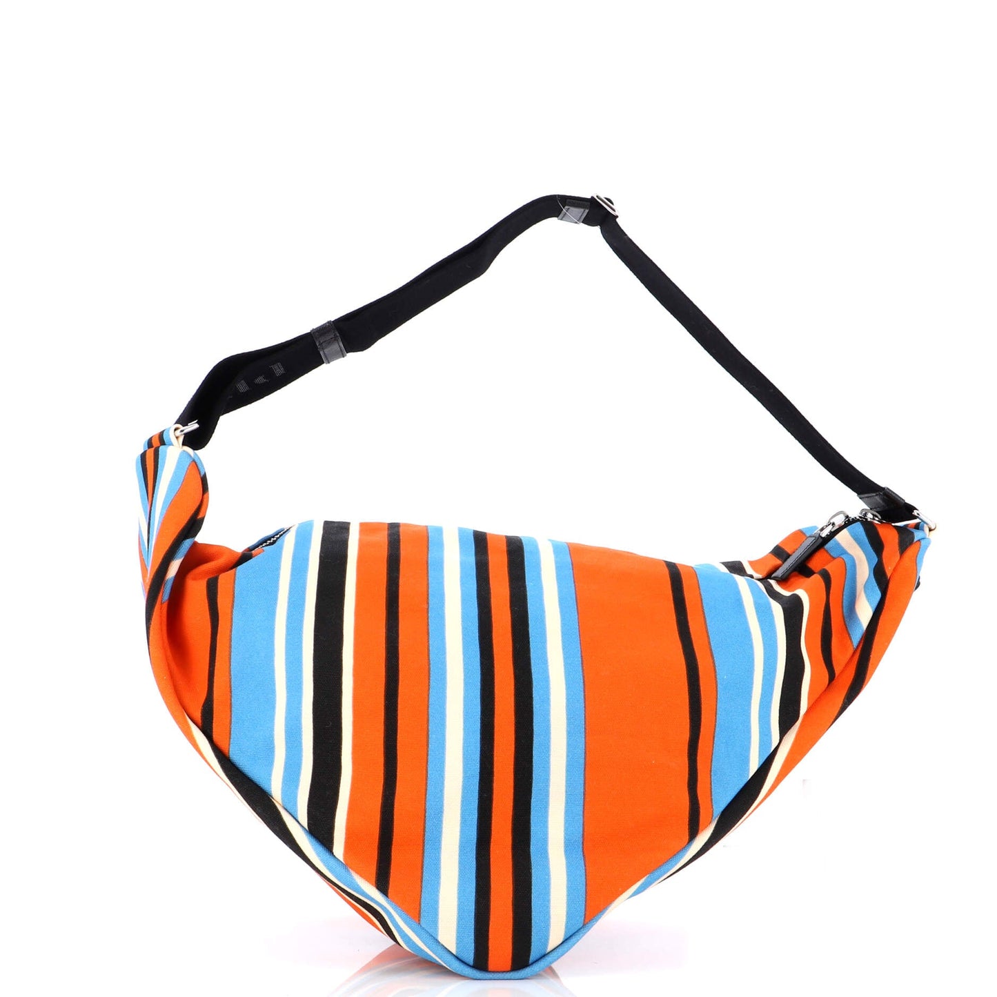 プラダ トライアングルロゴ ジップ クロスボディバッグ プリント キャンバス ラージ