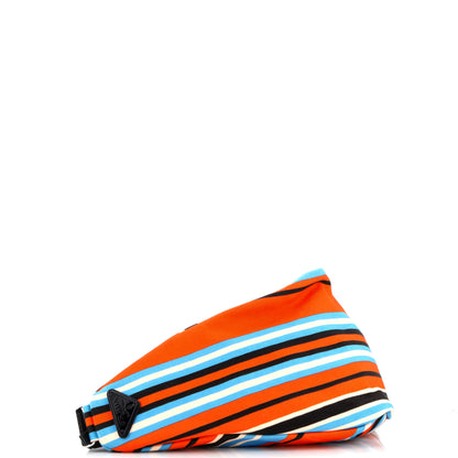 プラダ トライアングルロゴ ジップ クロスボディバッグ プリント キャンバス ラージ