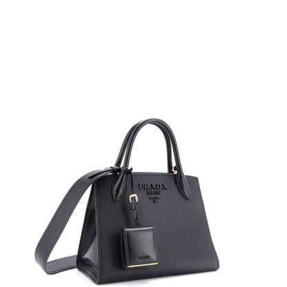 Prada Monochrome Tote Saffiano with City Calf Small