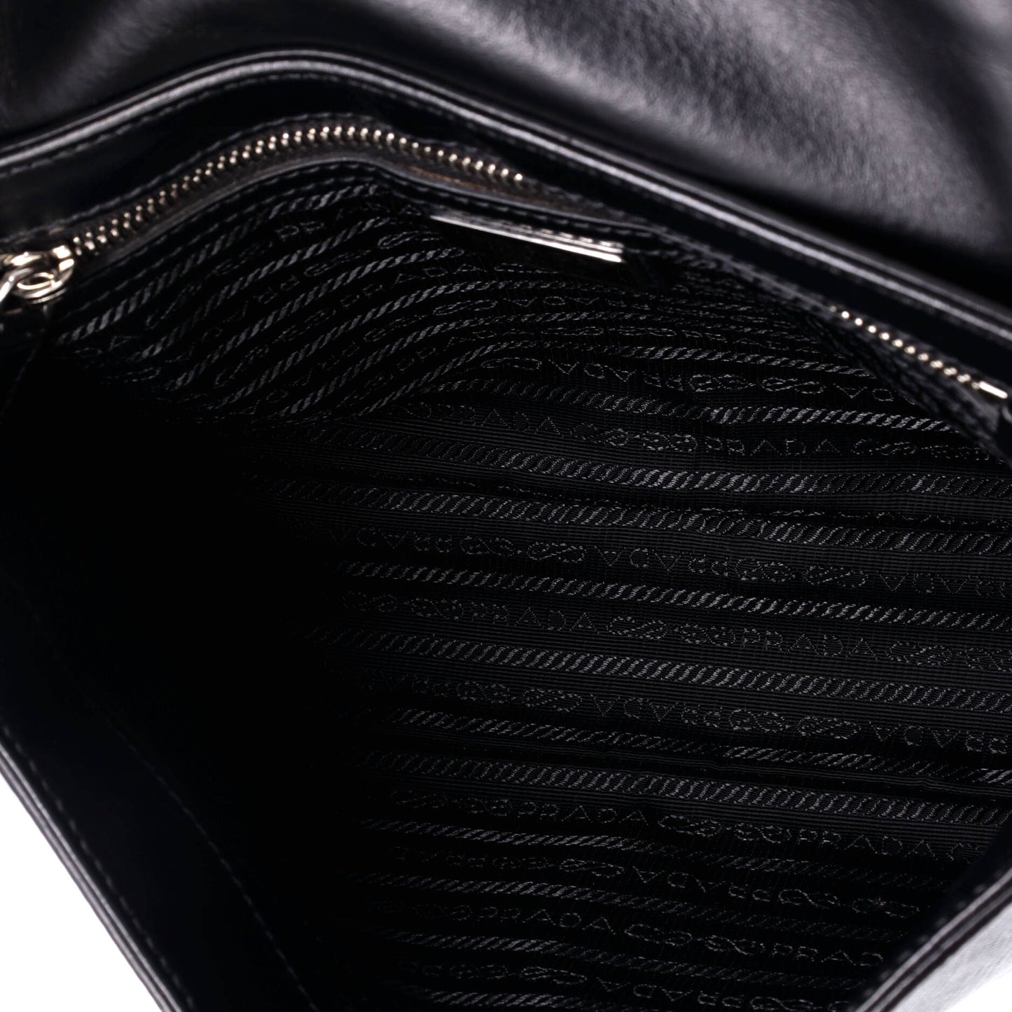 Prada Triangle Logo Flap Crossbody Bag Embossed Saffiano Leather Small