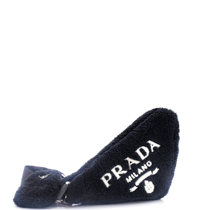 Prada Triangle Logo Zip Crossbody Bag Terry Cloth Small