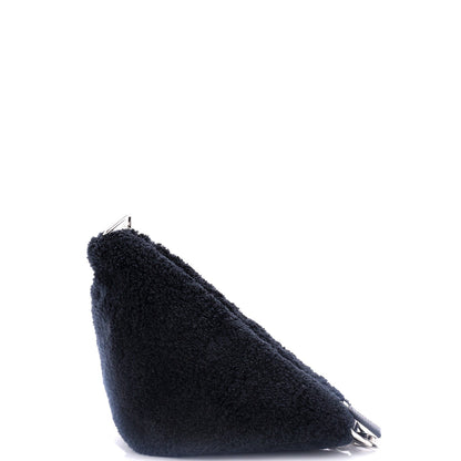 Prada Triangle Logo Zip Crossbody Bag Terry Cloth Small