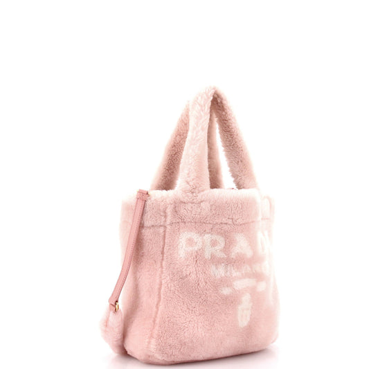 プラダ ロゴ トートバッグ シアリング スモール