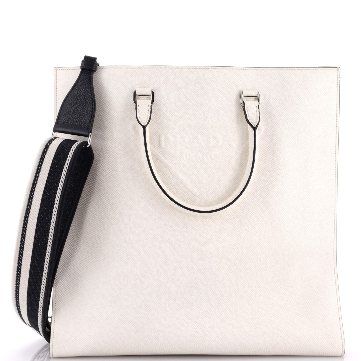 プラダ トライアングルロゴ コンバーチブル オープントート サフィアーノレザー ラージ