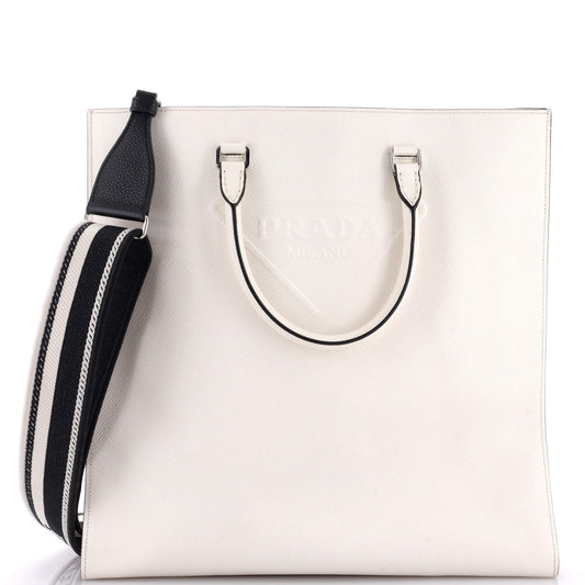 プラダ トライアングルロゴ コンバーチブル オープントート サフィアーノレザー ラージ