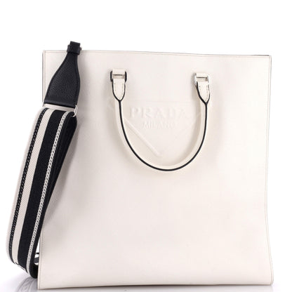 プラダ トライアングルロゴ コンバーチブル オープントート サフィアーノレザー ラージ