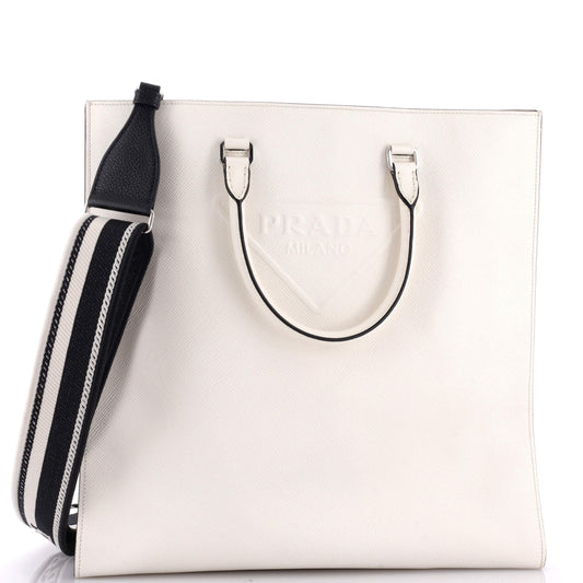 プラダ トライアングルロゴ コンバーチブル オープントート サフィアーノレザー ラージ