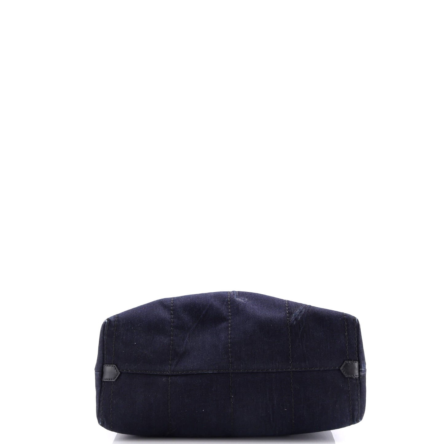 Prada Logo Shopping Tote Denim and Linen Blend