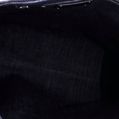 Prada Logo Shopping Tote Denim and Linen Blend