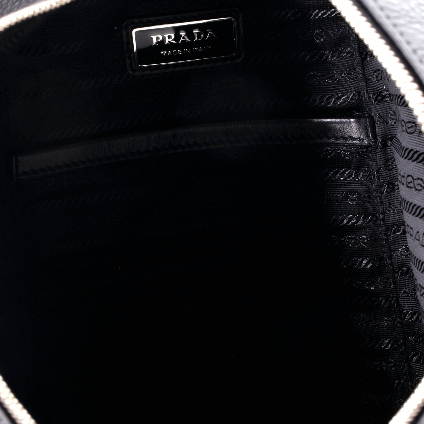 Prada Triangle Zip Backpack Leather