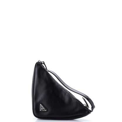 Prada Triangle Logo Zip Crossbody Bag Embossed Grace Lux Small