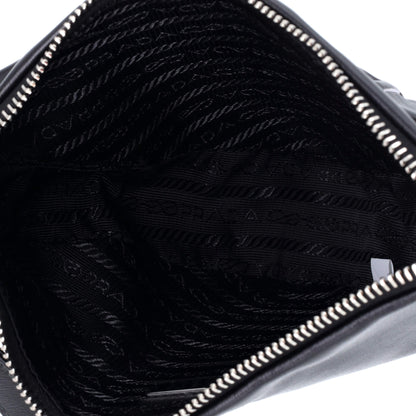 Prada Triangle Logo Zip Crossbody Bag Embossed Grace Lux Small