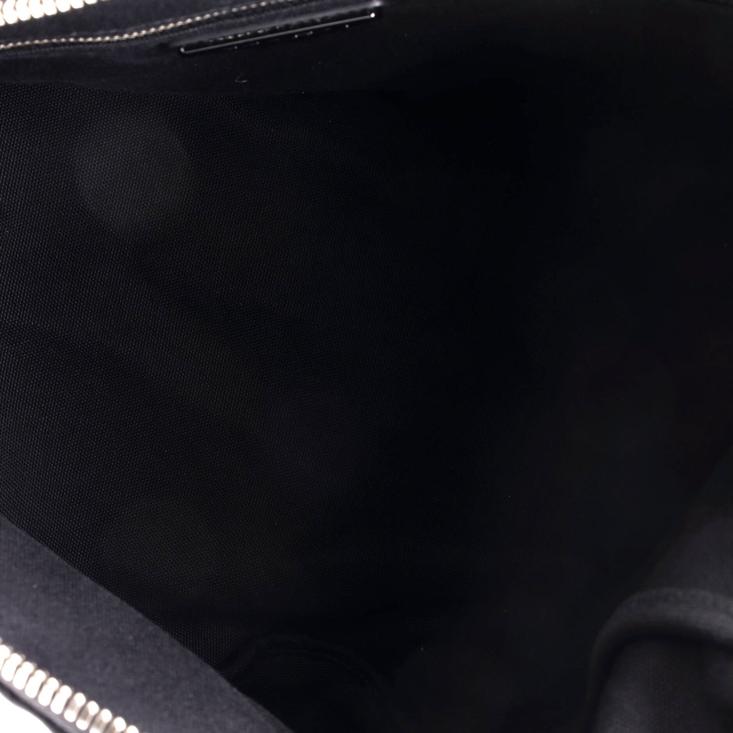 Prada Triangle Logo Zip Crossbody Bag Embossed Canvas Large