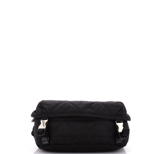 Prada Double Buckle Flap Shoulder Bag Quilted Re-Nylon Medium