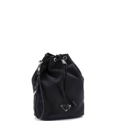 Prada Drawstring Wristlet Bucket Bag Tessuto Small