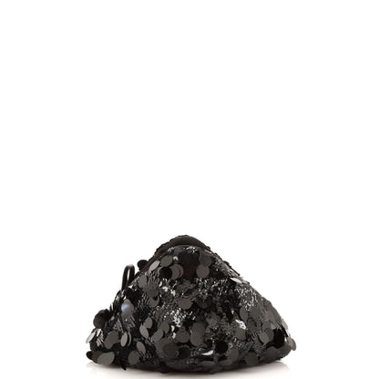 Prada Triangle Convertible Zip Handbag Sequin with Leather