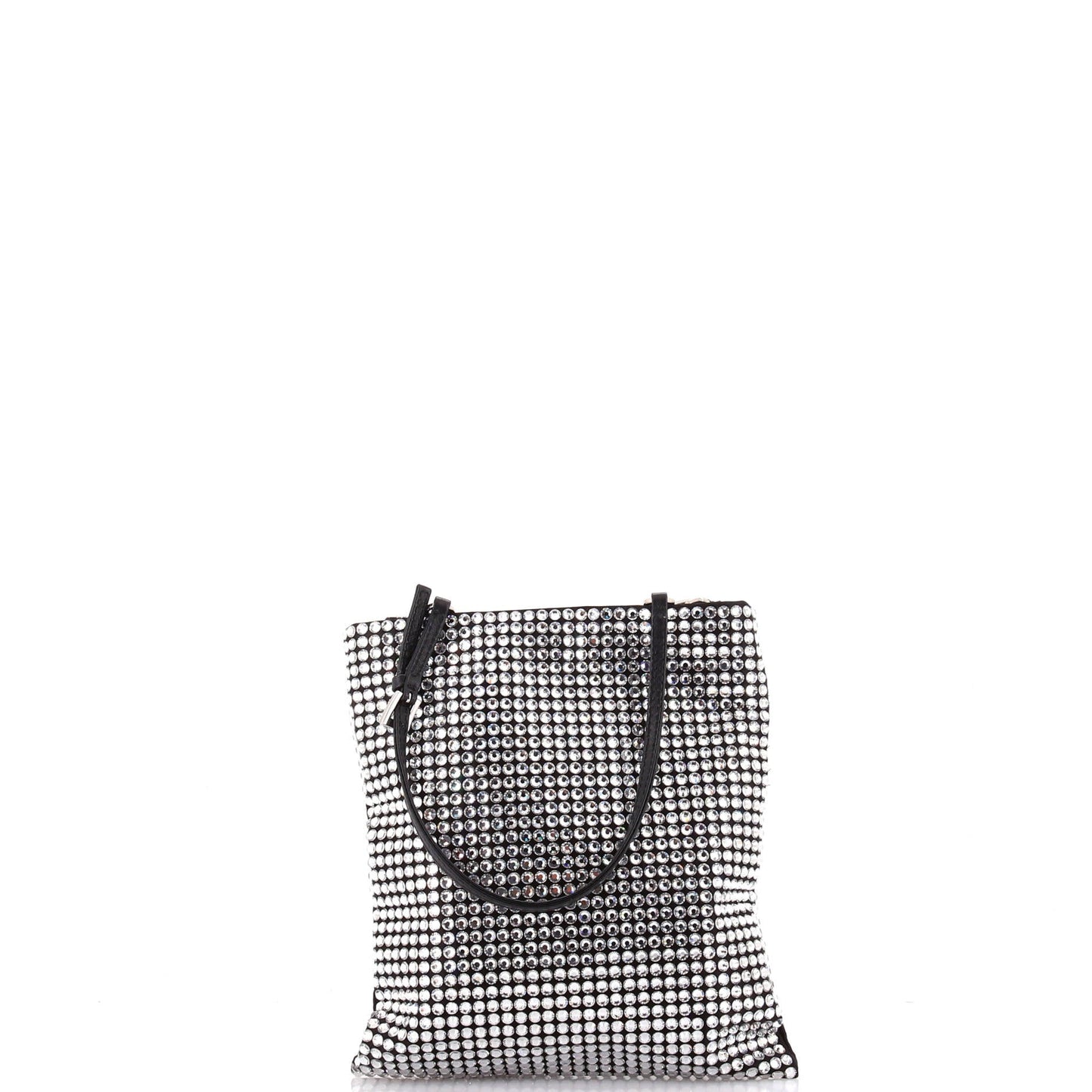 プラダ コンバーチブル オープントート クリスタル装飾 サテン ミニ