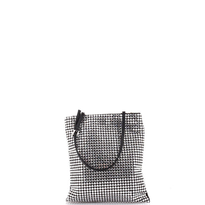 プラダ コンバーチブル オープントート クリスタル装飾 サテン ミニ