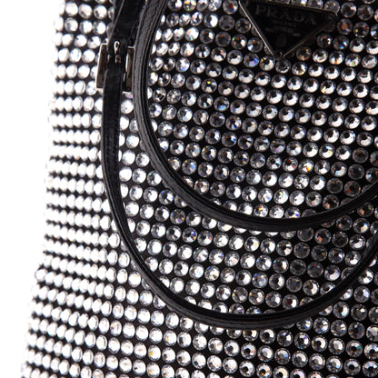 プラダ コンバーチブル オープントート クリスタル装飾 サテン ミニ