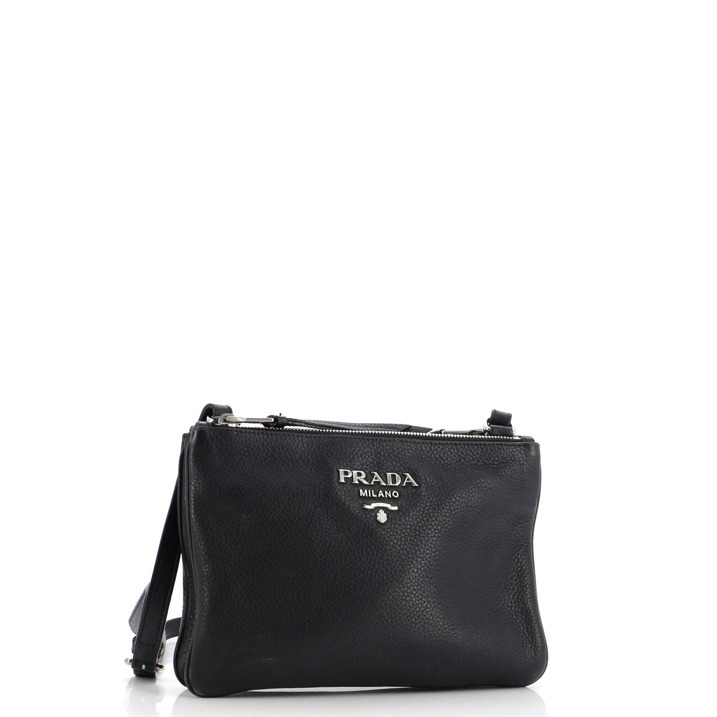 Prada Double Zip Crossbody Bag Vitello Daino Small
