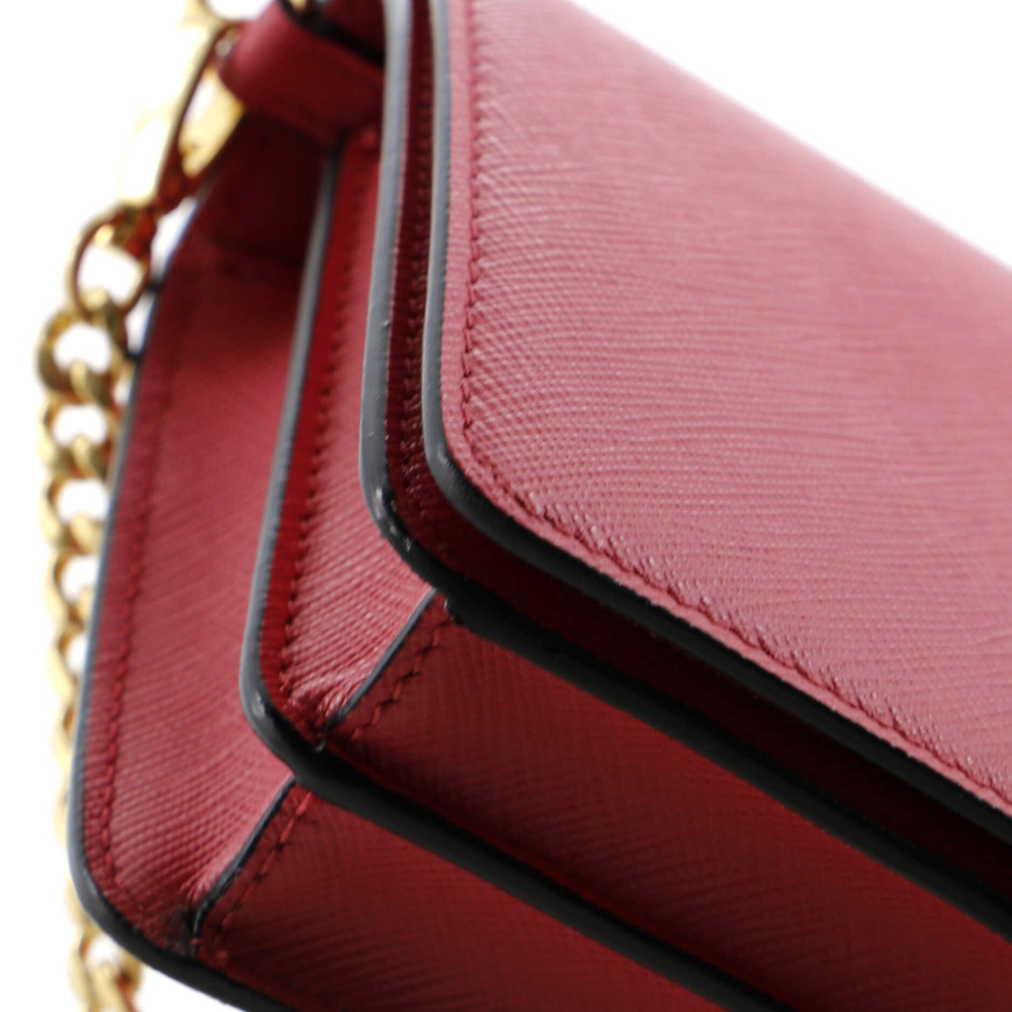 プラダ フリップロックウォレット チェーンクラッチ サフィアーノレザー スモール