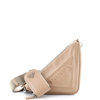 プラダ トライアングルロゴ ジップ クロスボディバッグ レザー スモール