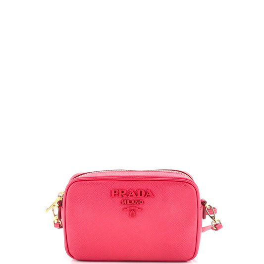 プラダ モノクローム カメラバッグ サフィアーノレザー スモール