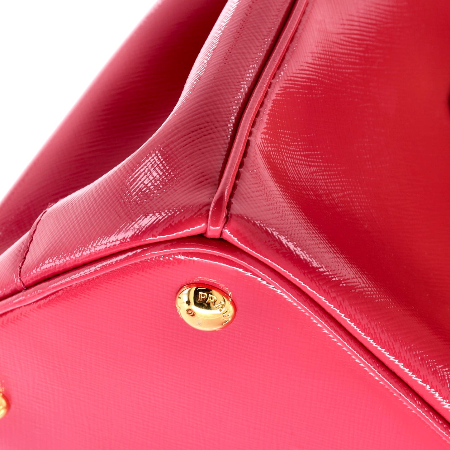 プラダ ダブルジップ ラックス トート ヴァーニス サフィアーノ レザー ミニ