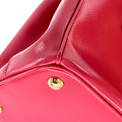 プラダ ダブルジップ ラックス トート ヴァーニス サフィアーノ レザー ミニ