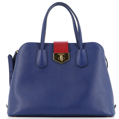 Prada Convertible Turnlock Flap Promenade Bag Saffiano Leather Medium
