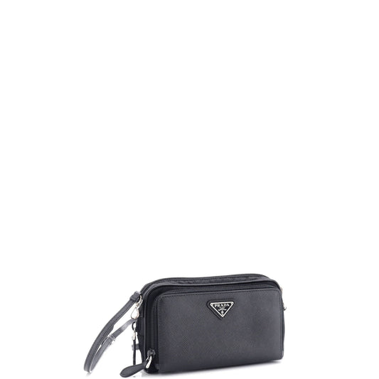 Prada Double Zip Camera Bag Tessuto and Saffiano Leather Mini