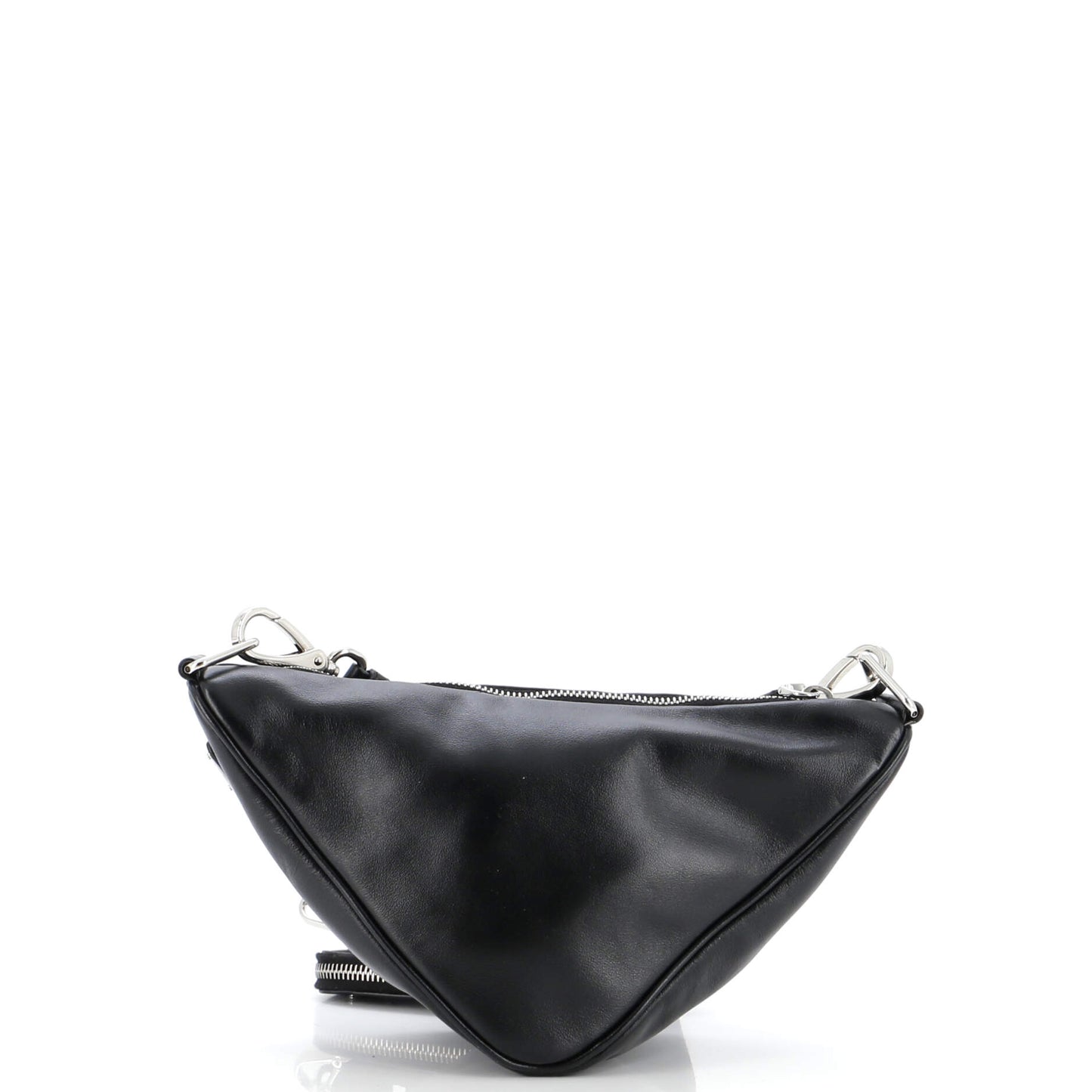 Prada Triangle Logo Zip Crossbody Bag Leather Small