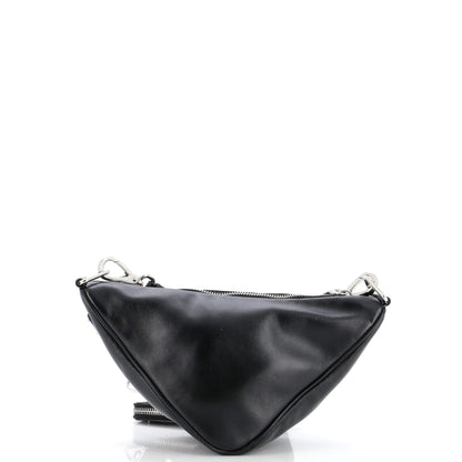 Prada Triangle Logo Zip Crossbody Bag Leather Small