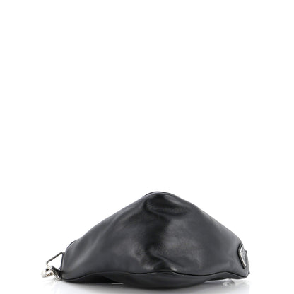 Prada Triangle Logo Zip Crossbody Bag Leather Small