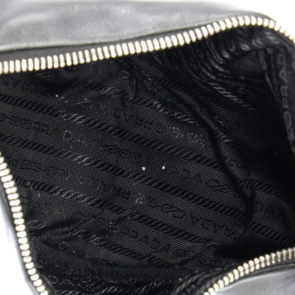 Prada Triangle Logo Zip Crossbody Bag Leather Small