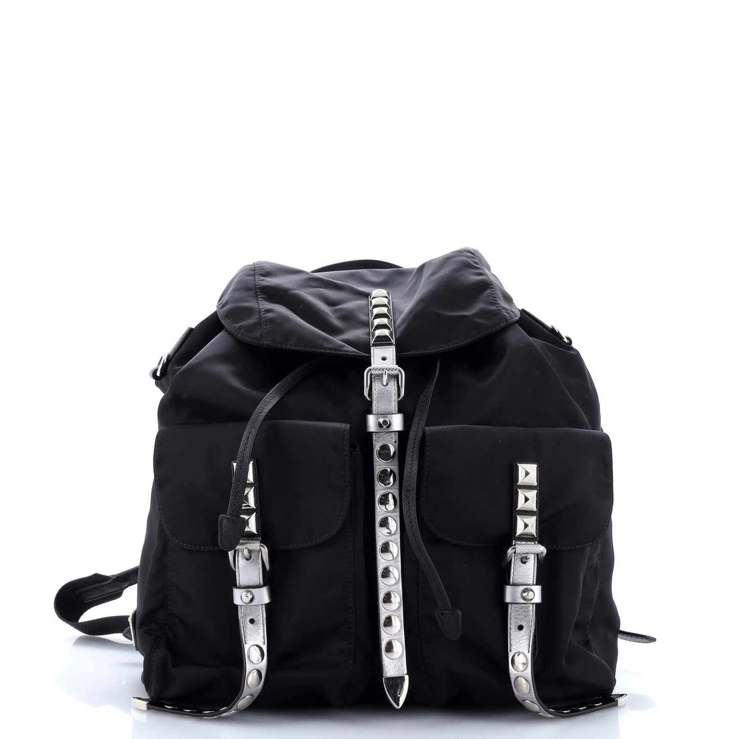 Prada New Vela Backpack Tessuto with Studded Leather