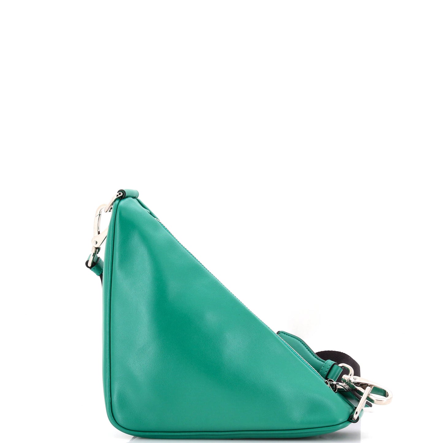 プラダ トライアングルロゴ ジップチェーン クロスボディバッグ エンボスレザー スモール