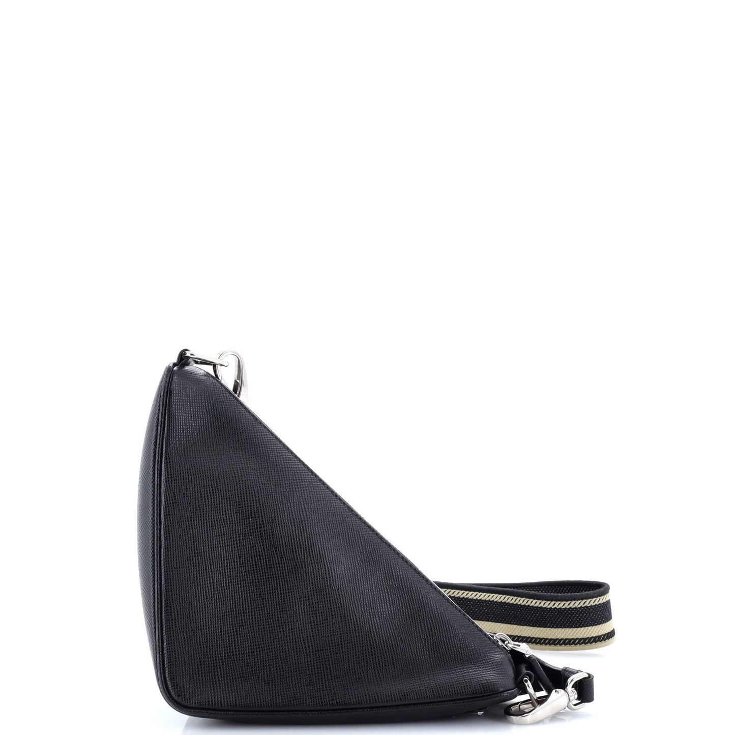 Prada Triangle Logo Zip Crossbody Bag Leather Small