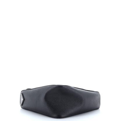 Prada Triangle Logo Zip Crossbody Bag Leather Small