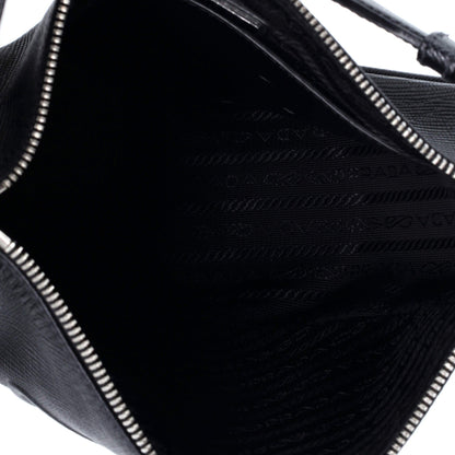 Prada Triangle Logo Zip Crossbody Bag Leather Small